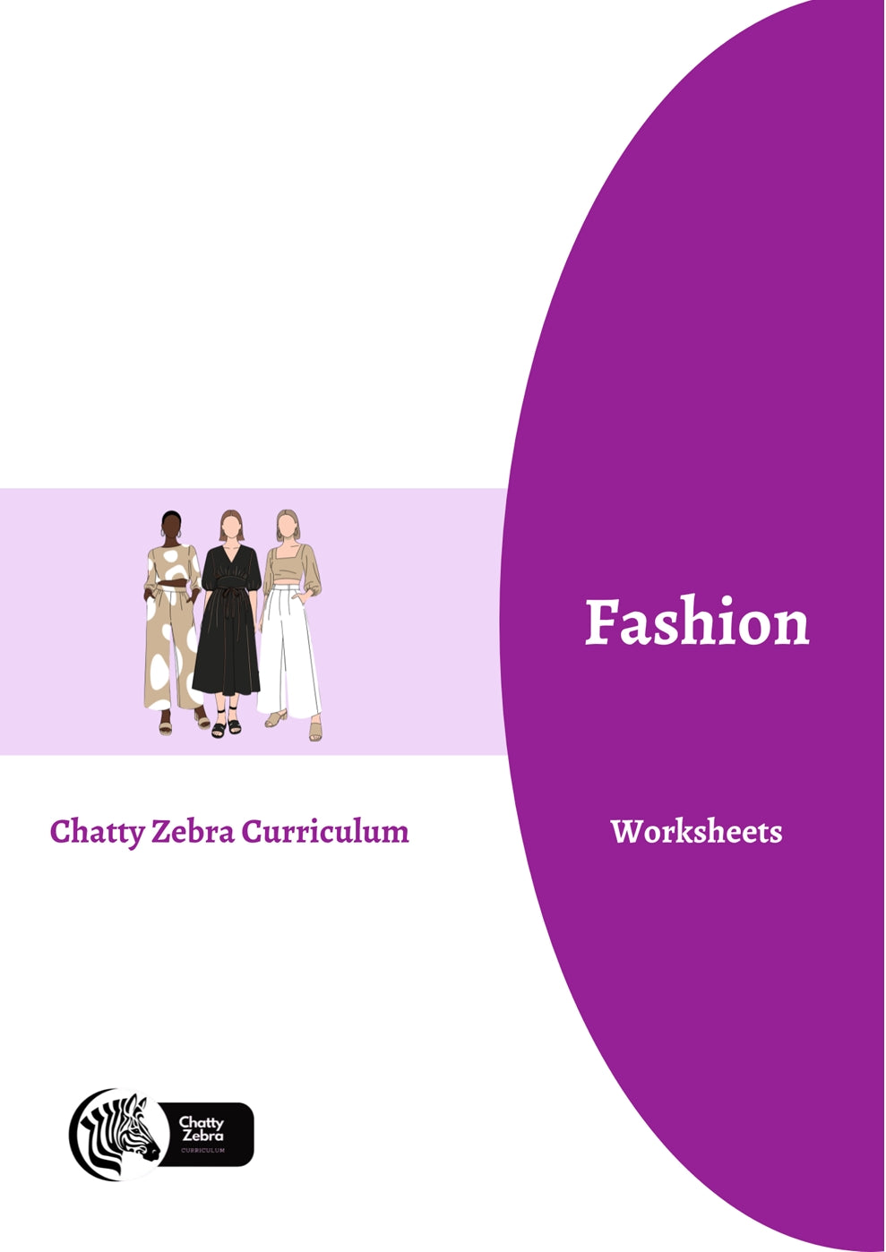 Chatty Zebra - Fashion Worksheets - PDF MUST BE PURCHASED PRIOR TO ORDERING HARD COPY